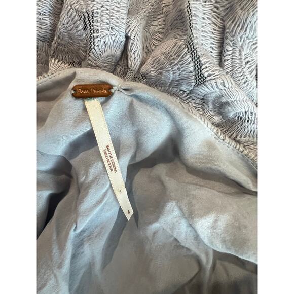 Free People Blue Embroidered Lace Midi Dress- Size 4 - Picture 11 of 12